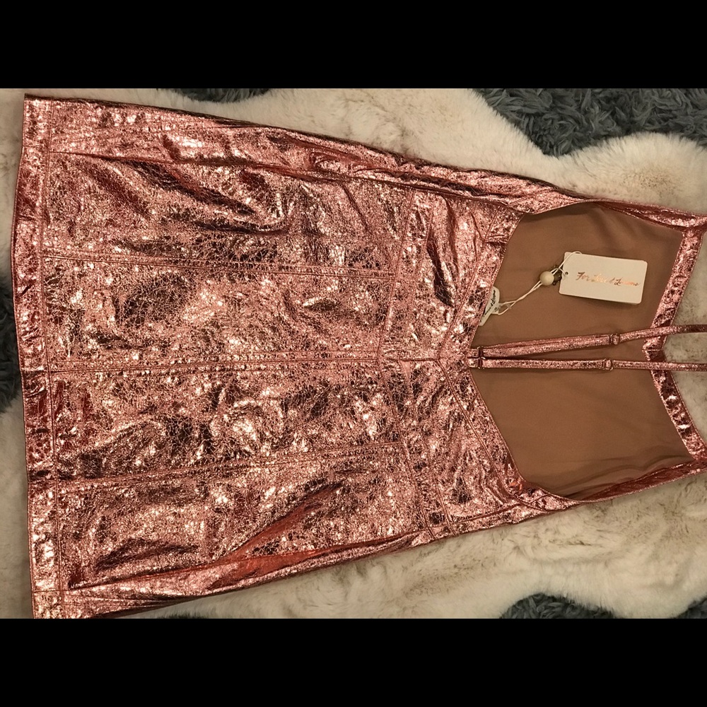 For Love & Lemons Luna Metallic Pink NWT 💗size M - Picture 6 of 16